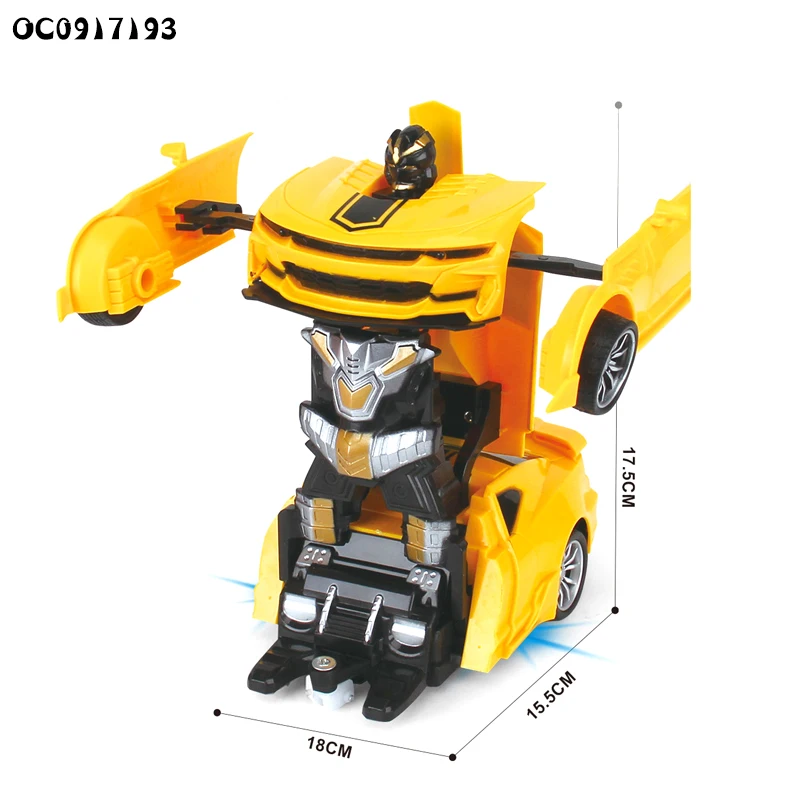 Wholesale 1:18 rc cartoon robot remote control deformation car toy with light