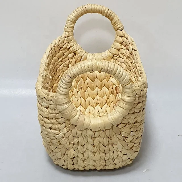 Vietnam jute wholesale wicker basket straw craft wicker craft home derco rattan houseware water hyacinth woven storage basket