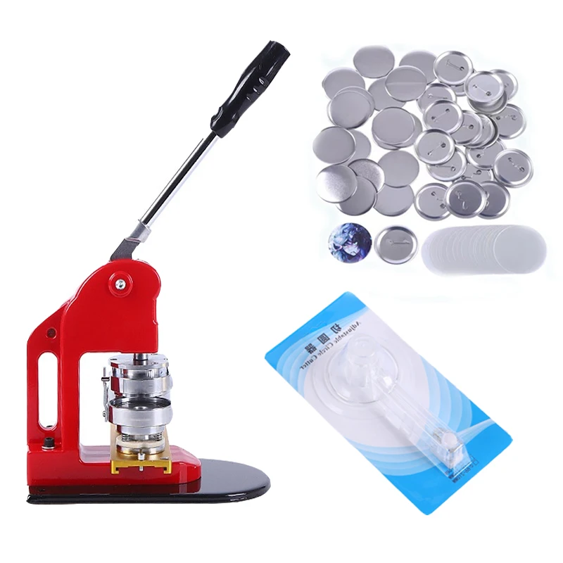 Button Maker Machine Pin Badge press machine with metal pin back button material 500set