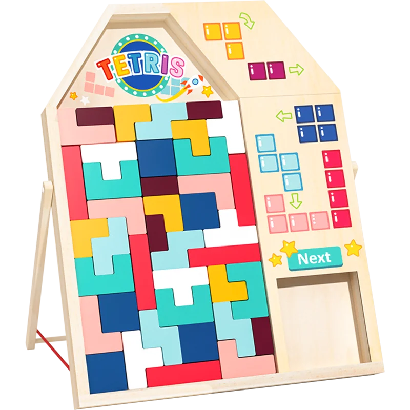 3 in 1 Colorful 3D Puzzle Wooden Tangram Math Toys  Game Children Pre-school Magination Intellectual Educational Toy for Kids