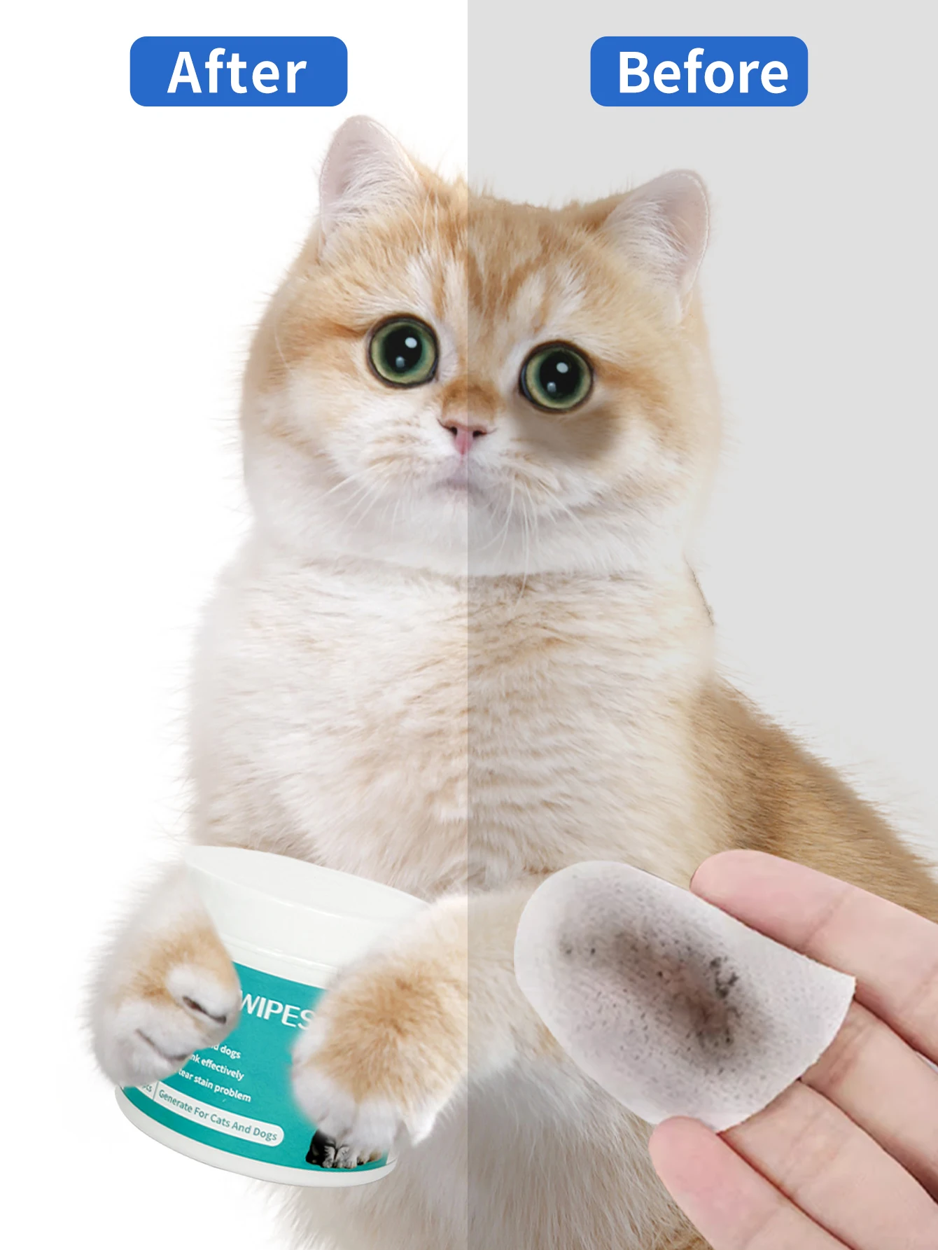 Eco Alcohol-Free Natura Pet Grooming Cleaning Glove Wipes Disposable Dog Cleaning Gloves