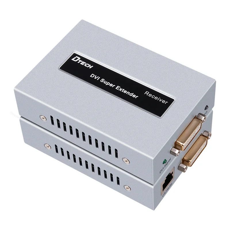 DVI single cable extender support cat5e/6e 3d 1080p metal case DVI extender silver gray
