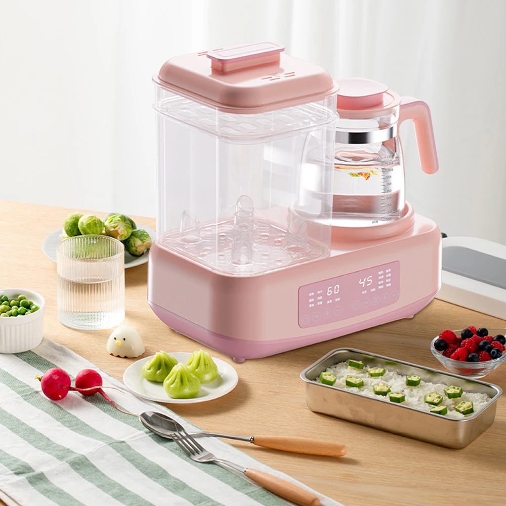 Multifunctional Electric Digital Display Baby Bottle Pacifier Steam Sterilizer And Dryer Machine With Hot Water Kettle Stewpot
