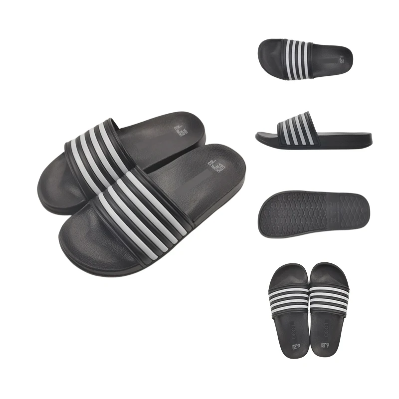Mens Trendy Striped Upper Eva Foam Outsole Slippers Sandals 2022 Slides Custom Logo