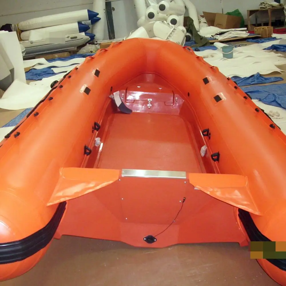 
orange color 420cm rigid inflatable speed boat 