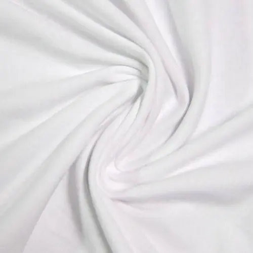 Chengbang Fabric Factory Cotton Rayon Spandex Plain Dyed White Interlock Knit Fabric