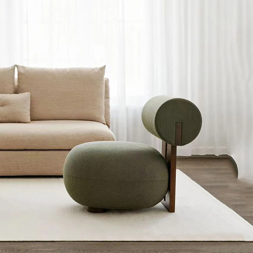 MIDOSO New modern simple high-end solid wood leisure chair living room lazy sofa chair