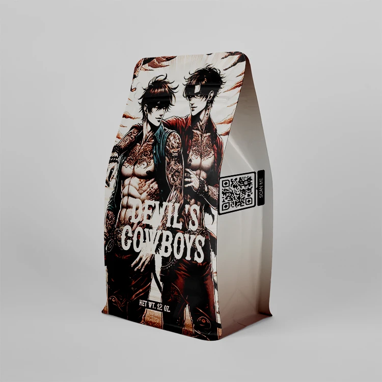 Custom Design Printed Coffee Bag Zipper Valve Candy Coffee Beans Food Packaging Aluminum Foil Coffee Packaging Bags