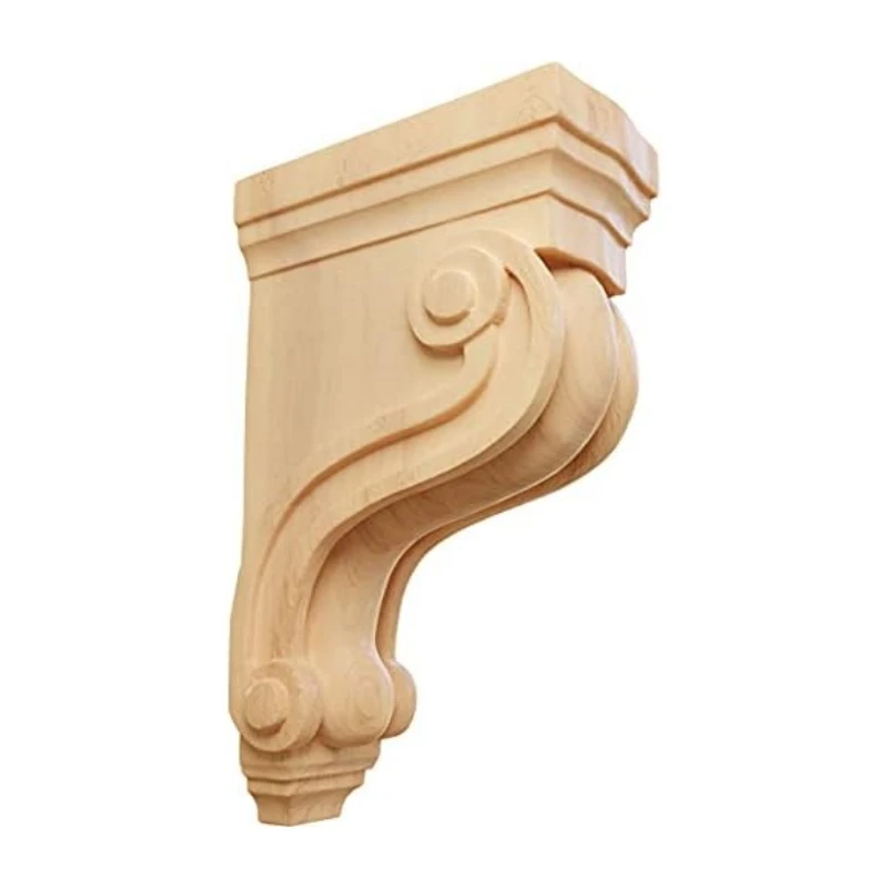 Boston Scroll Wood Corbels Hardwood Unfinished Decorative Pine Corbels for Countertops Fireplace Mantel Shelves Home Improvement