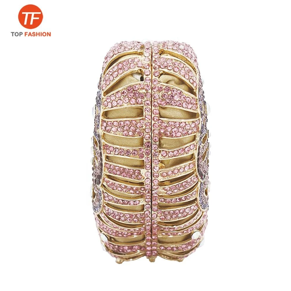 
Factory Wholesales Luxury Crystal Rhinestone Party Rigid Clutch Evening Bag Butterfly Diamante Clutch Purse 