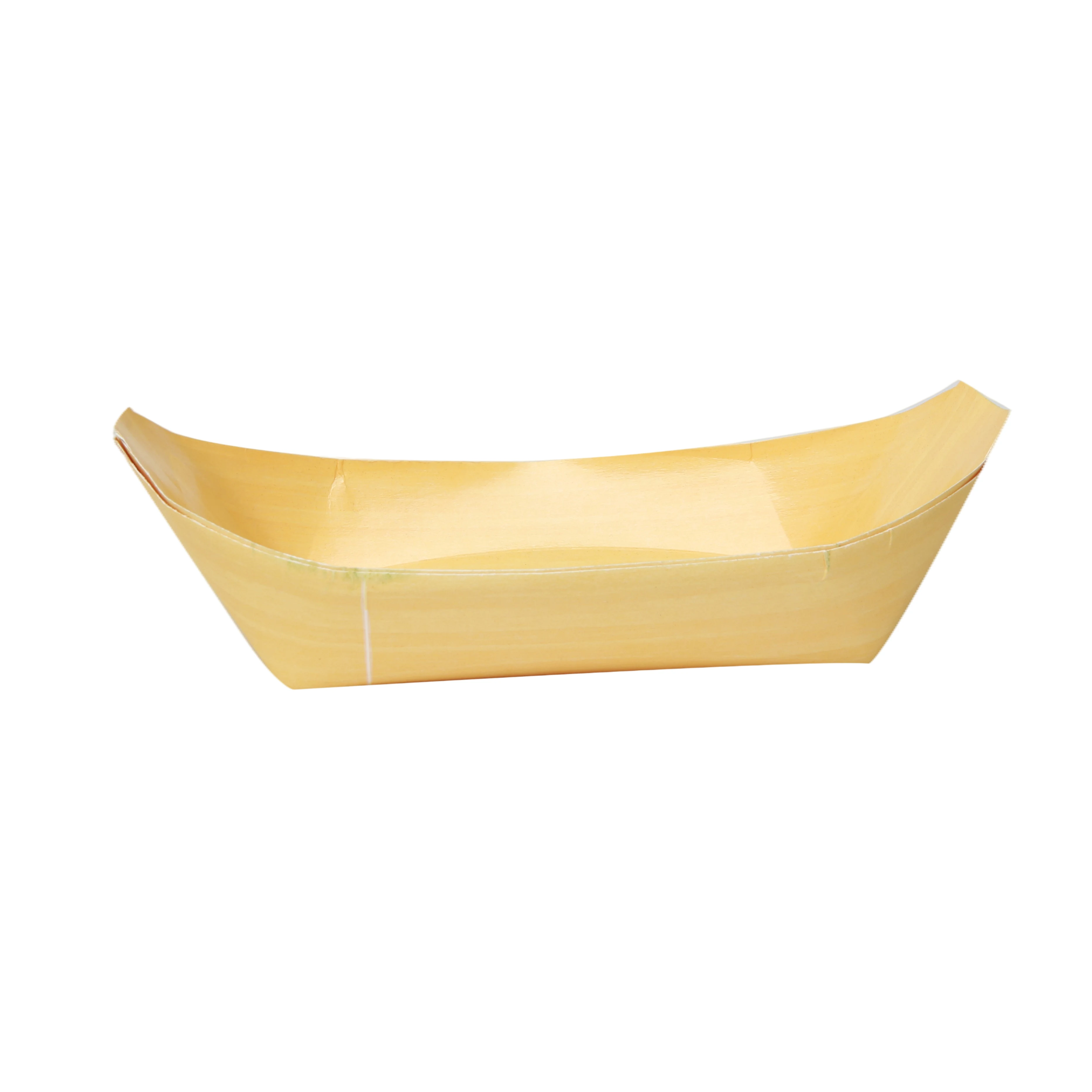 Biodegradable disposable boat shape oil-proof octopus balls snack plates paper tray