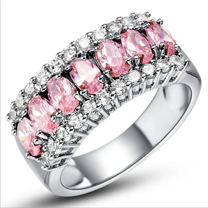 
Top sellers 2020 for amazon blue pink sapphire mens zircon retro vintage luxury copper plated with white gold ring 