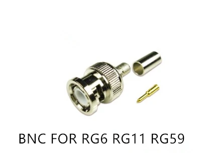 RF коаксиальный BNC Штекерный обжимной соединитель для RG174 RG178 RG223 RG179 RG58