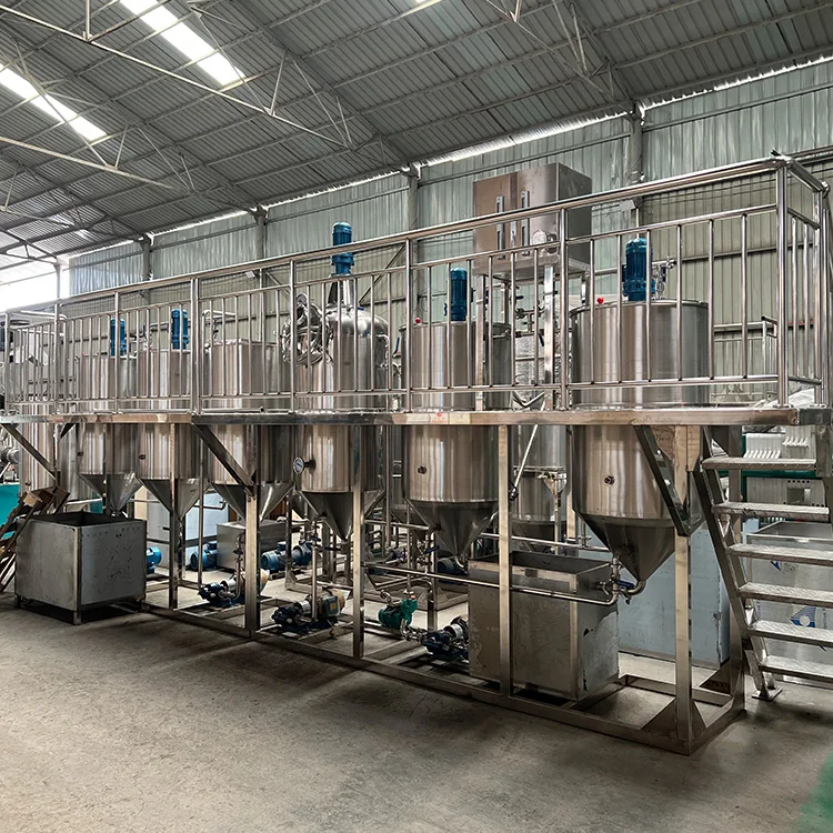 Automatic 1-2t/Day Custom Oil Refinery Machine Seed Roaster Oil Press Filter Making Production Line