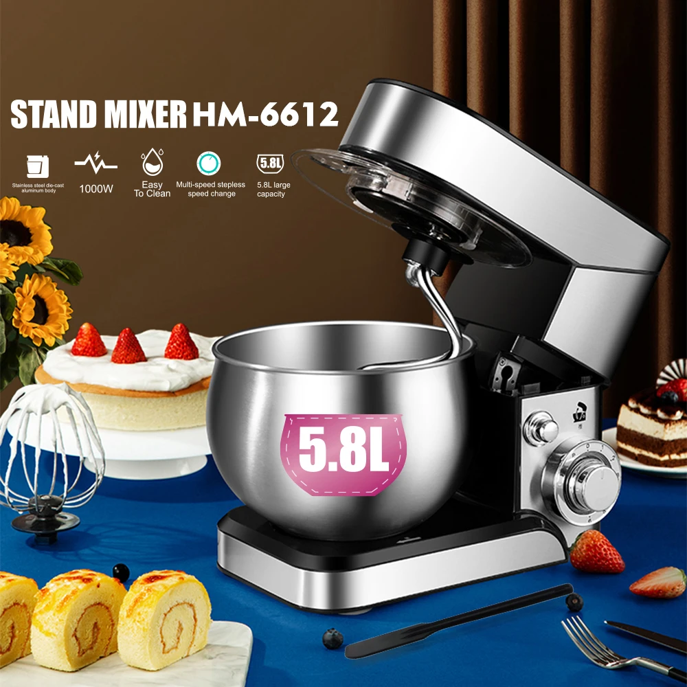 Kitchen Electric Mixer Low Noise 1000w Dough Bread Mixer Machine Dough