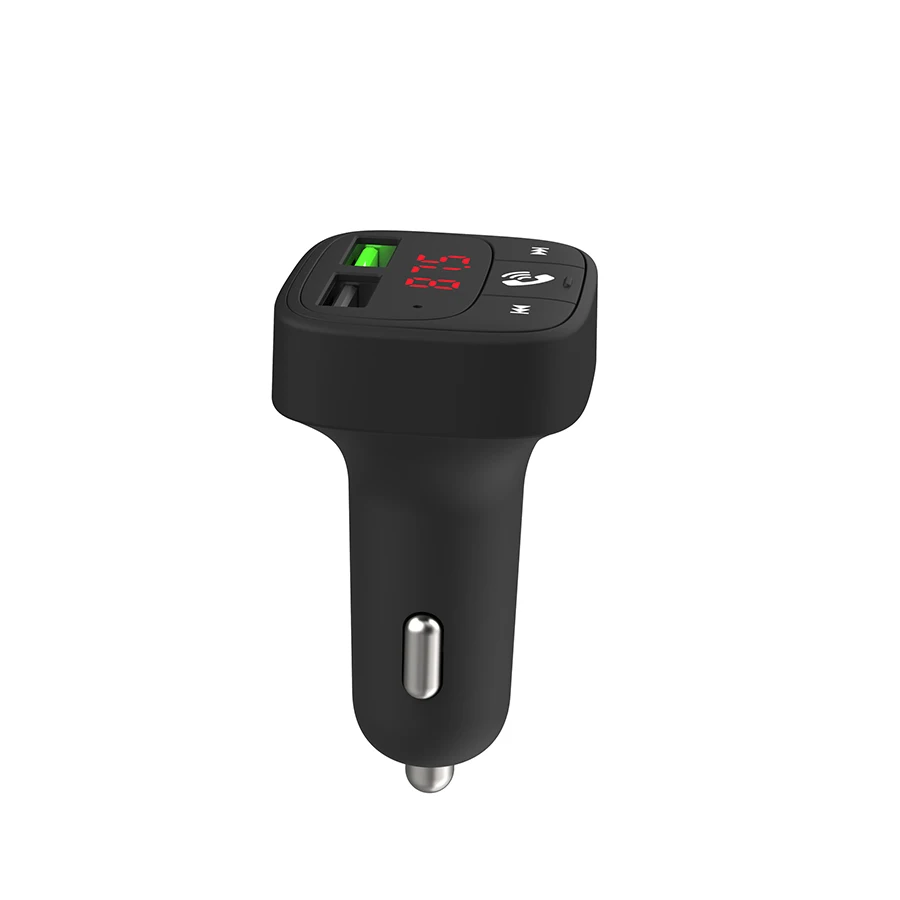 2022 New Product Dual USB Car Phone Charger Fast Charging Wireless Charger QC3.0 Car Charger with FM Transmitter