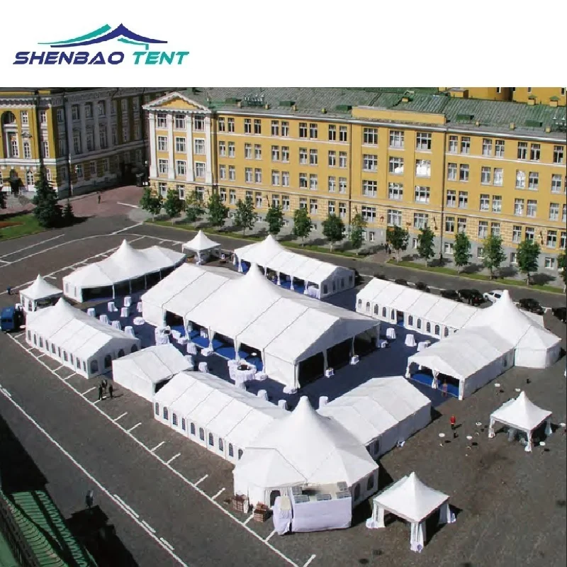 5m bay fire resistance pagoda tents wedding marquee tents with transparent open window