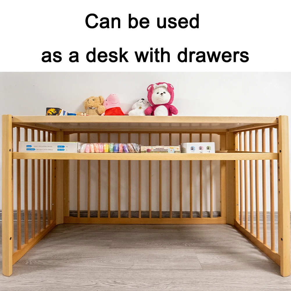 8 IN 1 EN 716all solid wood movable multi-functional bed  storage board pulley can be moved Bed bottom three adjustment