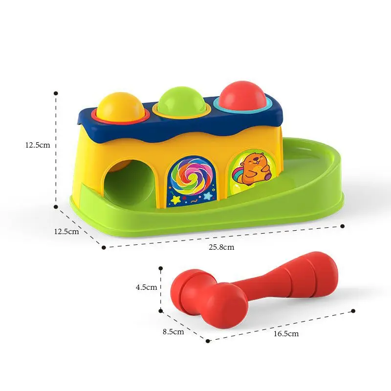 Ball Popper Game with Hammer Toy Baby Toy with Fun Lights  of Fun and Skills Development with This Baby Ball Toy for Kids