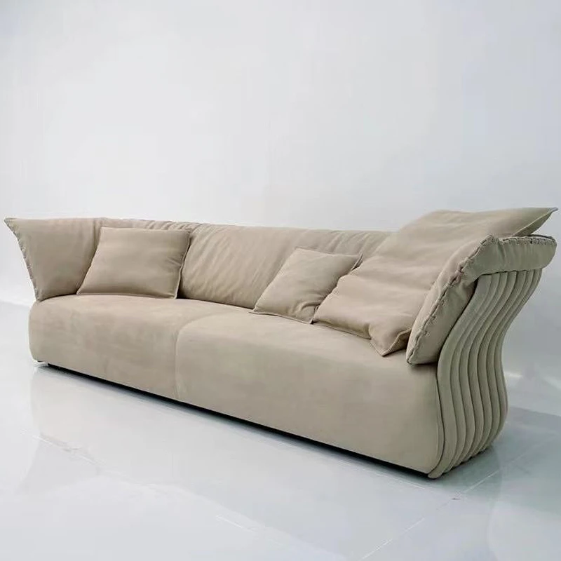 Modern Brown Fabric Sofa Hotel Villa Combination Sofa With Storage 1 2 3 4 Seater Stainless Steel Base Upholstered Sofa Set