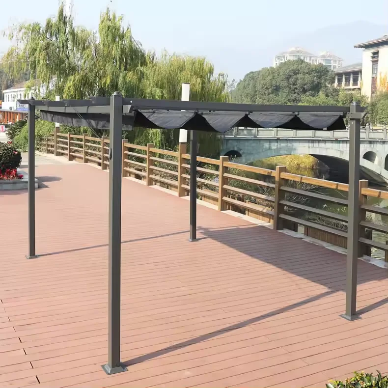 Professional Factory Custom Wave Sail Hot Sale Roman Retractable Pergola Shade Wave Sails
