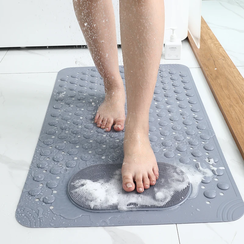 Customized Shape Thickened Absorbent Anti-slip Safety Bathtub Shower Mat Comfy Non Slip Bathmat Strong Suction Bath Mats