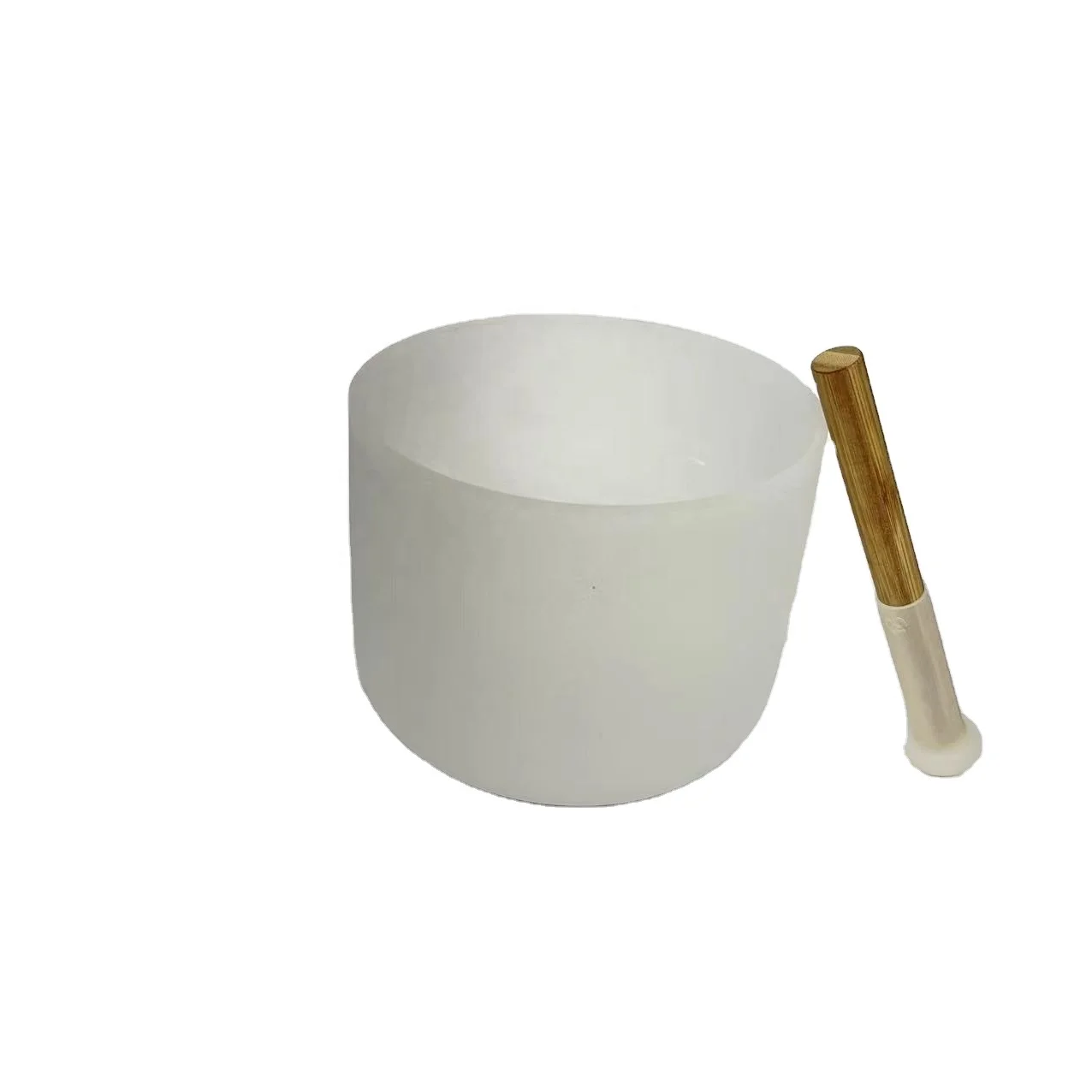 432HZ 8inch perfect pitch G Throat wholesale Quartz Crystal frosted singing bowl with patent silicone mallet for meditation