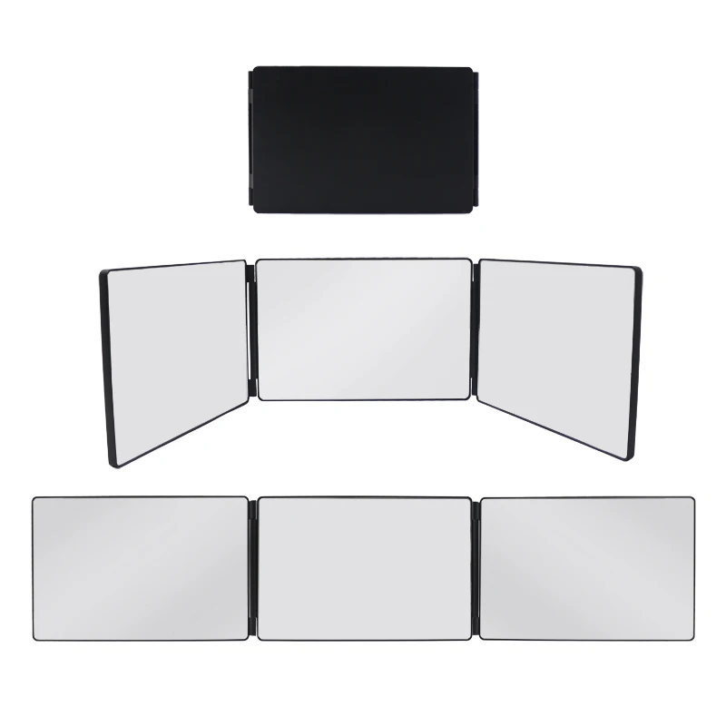 wholesale trifold self haircut 360 3 way self cut mrror for hair cutting