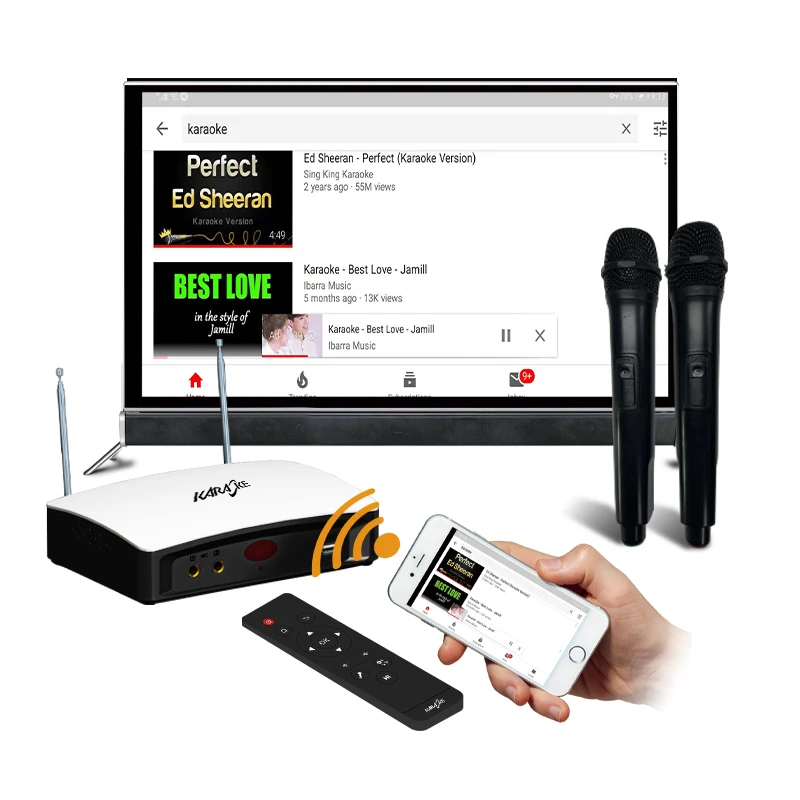 Sale hot Karaoke machine  miracast airplay DLNA WiFi display player  wireless microphone
