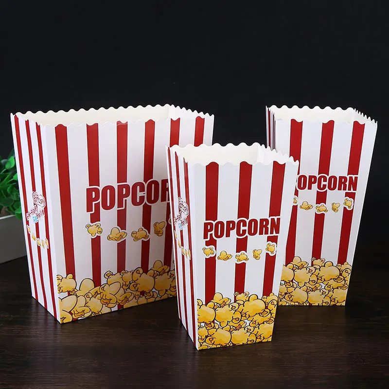 Складные коробки для попкорна из крафт-бумаги с индивидуальным принтом дешевая одноразовая картонная
