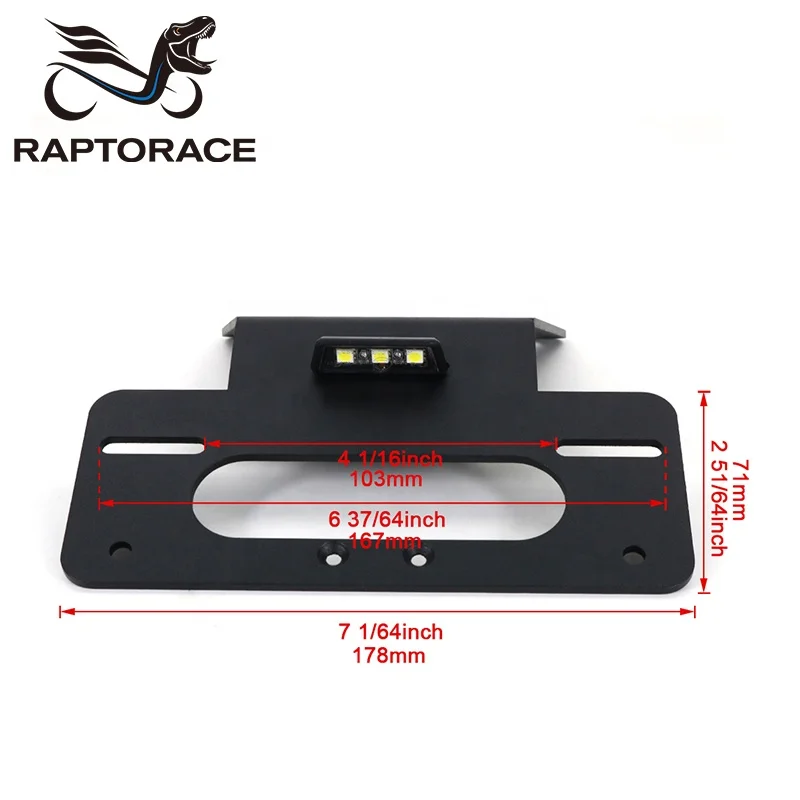 Raptorace fit for HONDA MONKEY 125 Maftermarket aluminum number license plate holder fender eliminator tail tidy