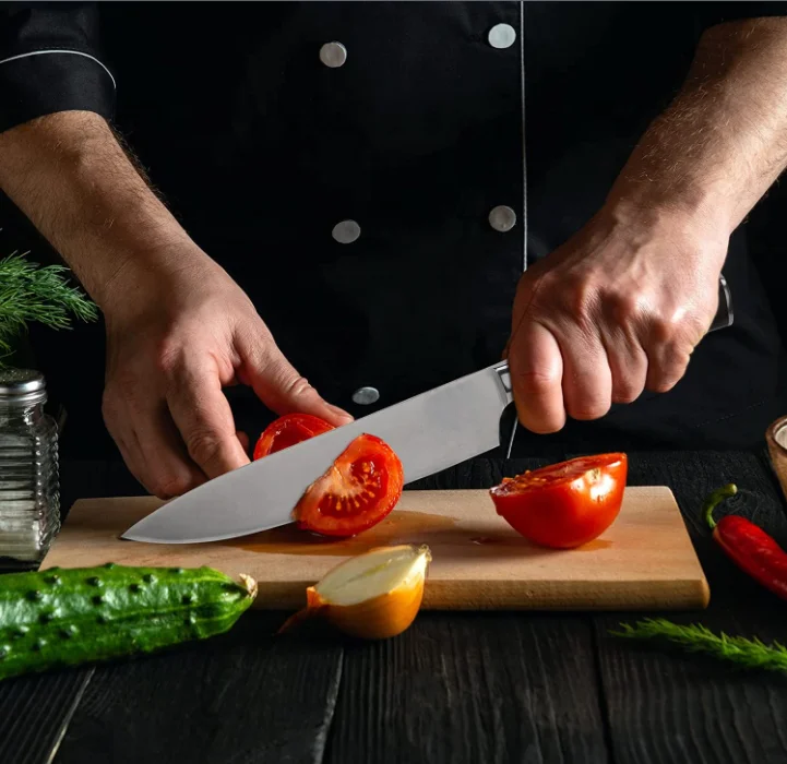 Quality 8 Inch High Carbon German Stainless Steel Chef Knife with Ergonomic Handle