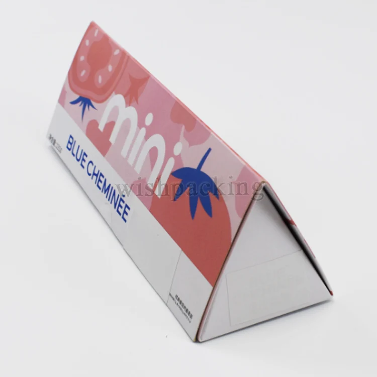 Folding three-dimensional triangle carton batch soft touch surface packaging luxury custom logo box for food