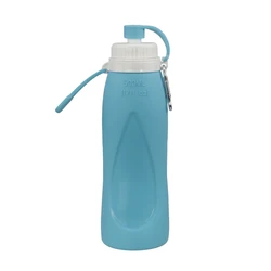 Unique Inflatable Squeeze Folding Collapsible Silicone Water Bottle