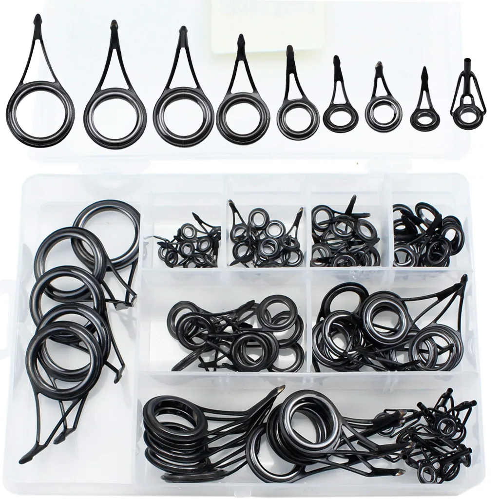 Hot Sell 75pcs Sea Fishing Guide Ring Set&Stainless Steel Ceramic Circle Fishing Accessories Repair Tool Fishing Rod Guides