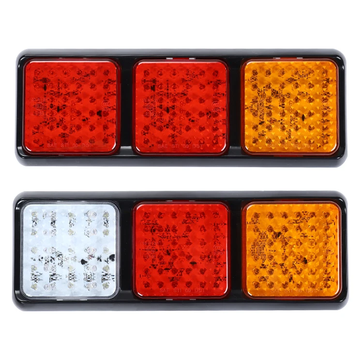 Universal Waterproof truck combination light Rectangular Stop Turn Reverse Tail Combination Rear Lamps LED Tail Lights 24v Truck