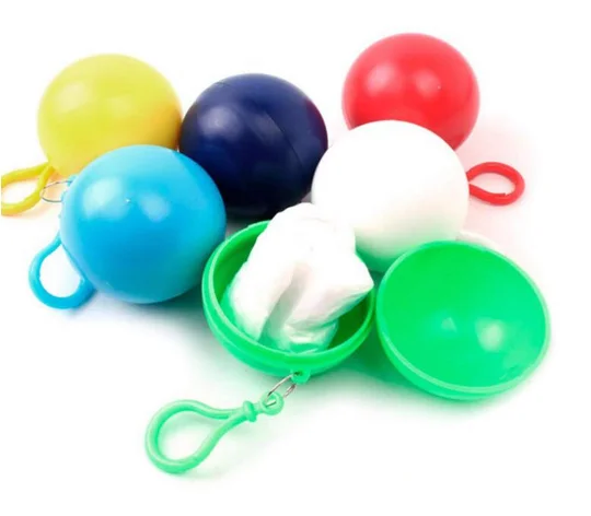 Plastic Ball Keychain Disposable Raincoat Portable Ball Disposable Poncho