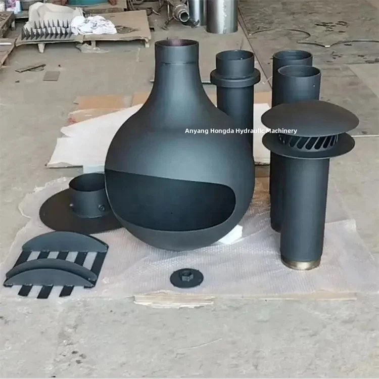 Metal Fireplace wood heater indoor real flame burning stove with glass door