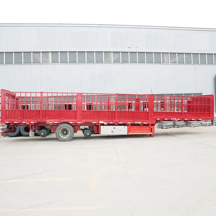 Heavy Duty 3 axles 40 ton 50 ton 60 ton stake fence Rear Dumper truck trailer for sale