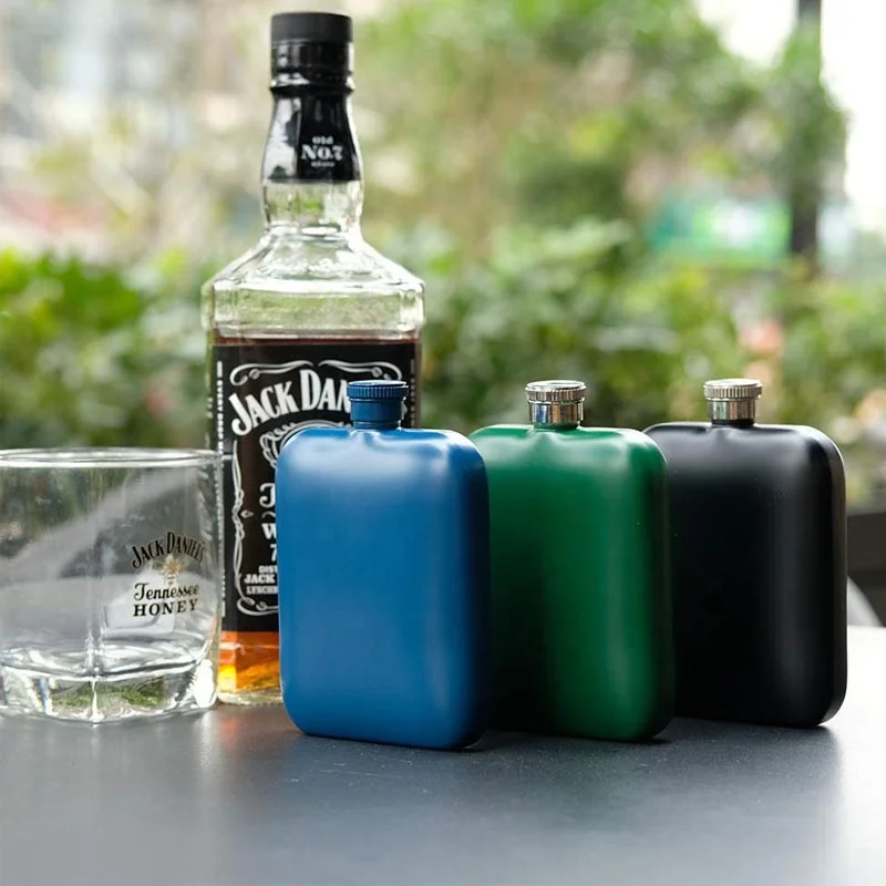 Klp Hammer Point Flat Funnel Pocket Hip Flask Alcohol Whiskey Hip Flask