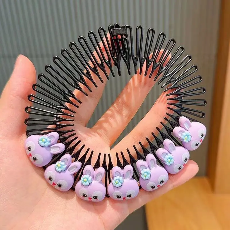 resin girls Metal Wavy Spring Hair Hoop carton Headbands For children Simple Hairband Face Washing Headdress