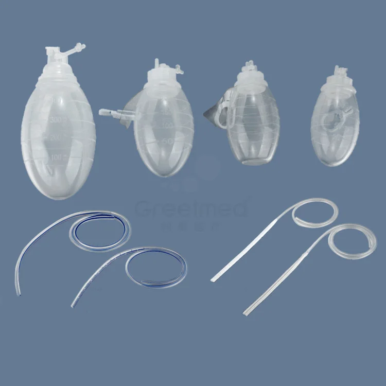 Medical 200ml silicone suction reservoir drain 100ml disposable sterile silicone suction reservoir wound drainage