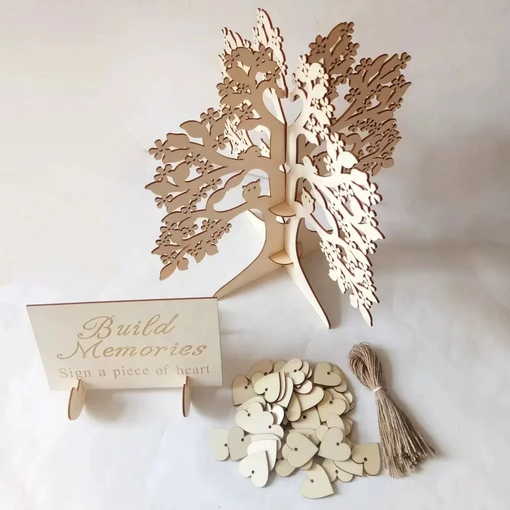 Manufacture wholesale Wooden handicraft ornaments creative wedding supplies wishing palm tree table home decoration