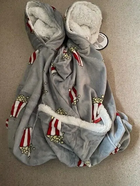 Custom 2 Person Couple People Winter Fleece Sweatshirt Plaid Oversized Hoodie Blanket With Sleeves Hoody Pocket Hooded