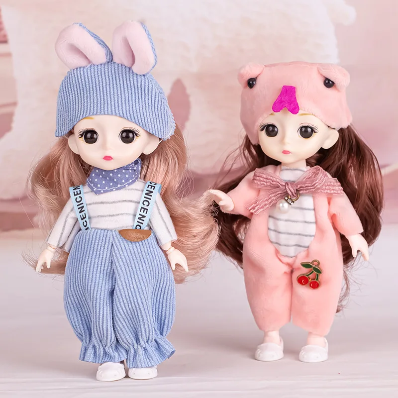 HWL девочка игрушка BJD мини куклы 13 подвижной шарнир для 3D «большие глаза» красивая «сделай сам» с одеждой одеваются 1/12 Модная Кукла