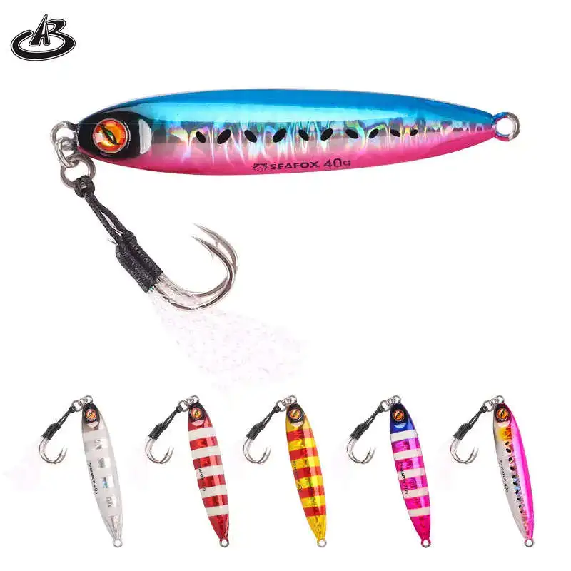 Colead Fishing Tackle OEM 10g 20g 40g 60g Metal Jig Lure Slow Pitch Jigging Jig Spoon Saltwater Fishing Tackle Lure