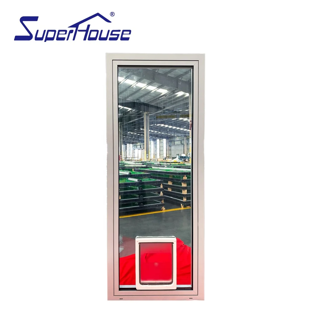 Superhouse New design pet door aluminum window with small door bottom for dog cat pass