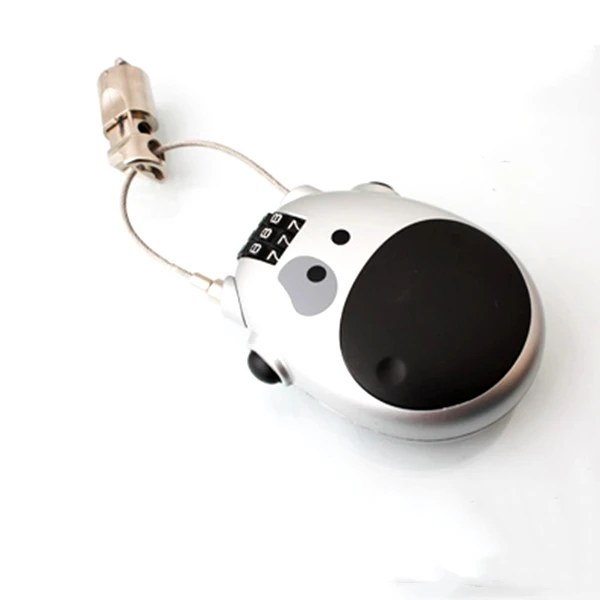 YH9126 Cow Password Padlock Luggage Metal Lock Retractable Bike Motorbike Helmet Lock