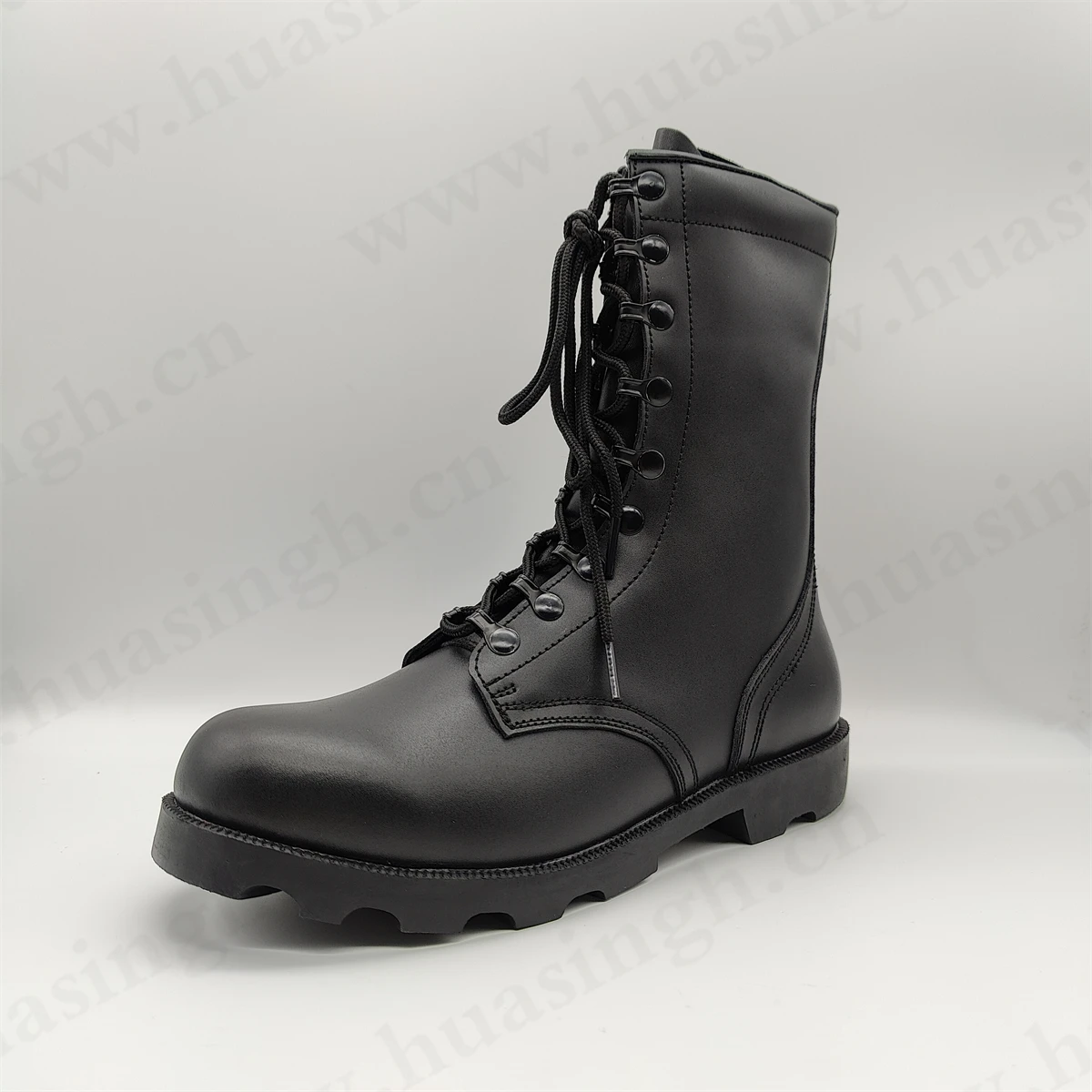 WCY,Altama series black full leather panama style sole jungle boots lightweight