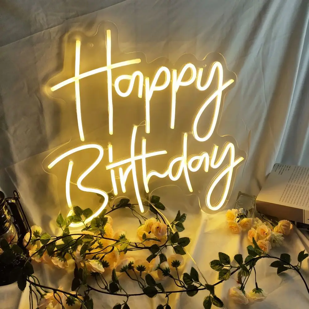 Manufacturer Happy Birthday sign FOR BAR shop Birthday Party neon happy birthday custom neon sign led lighting neon sign scrip